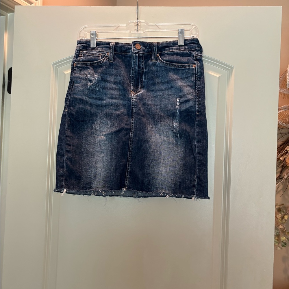 Dear John Distressed Denim Skirt